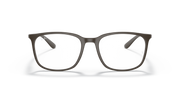 Rectangular full-rim prescription eyeglass frames, dark gray, front view