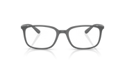Ray-Ban RX prescription frames, matte grey finish, rectangular lenses, front view