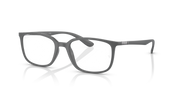 Ray-Ban RX prescription frames, dark matte finish, rectangular lenses, visible temple arms