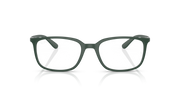 Ray-Ban RX prescription frames, matte green finish, rectangular lenses, front view