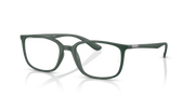 Ray-Ban RX prescription frames, dark matte finish, rectangular lenses, front view