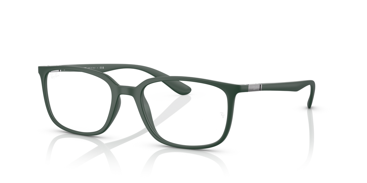 Ray-Ban RX prescription frames, dark matte finish, rectangular lenses, front view
