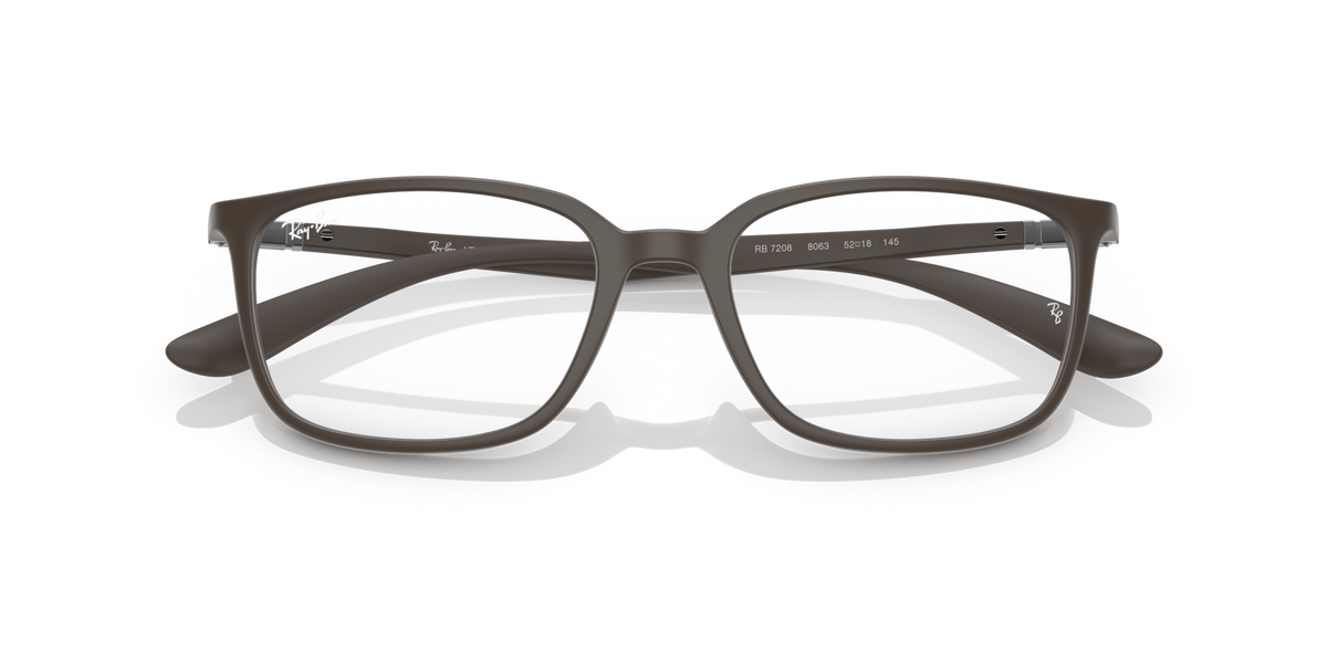 Ray-Ban prescription eyewear frames, dark angled front with curved arms