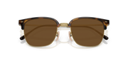 Brown tortoise eyeglass frames with clear lenses, front view
