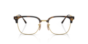 Brown tortoise eyeglass frames with clear lenses, straight front view