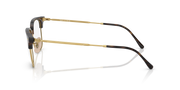 Brown tortoise eyeglass frames with clear lenses, side profile view