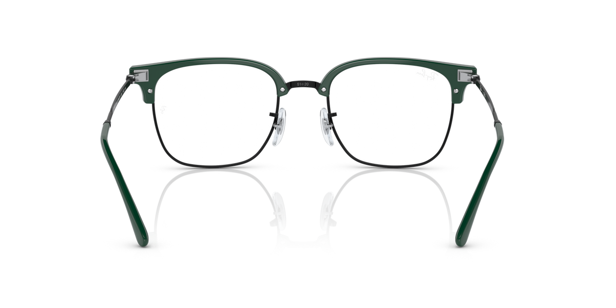 Ray-Ban Clubmaster prescription frames, green acetate front view with metal hinges