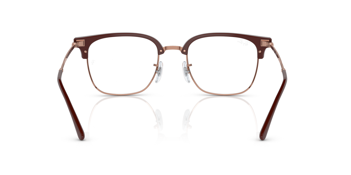 Ray-Ban Clubmaster prescription frames, havana brown with gold metal details