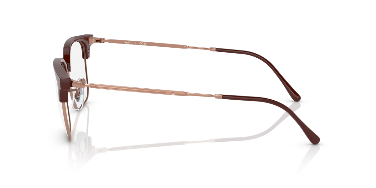 Ray-Ban Clubmaster prescription frames, havana brown side view with metal arms