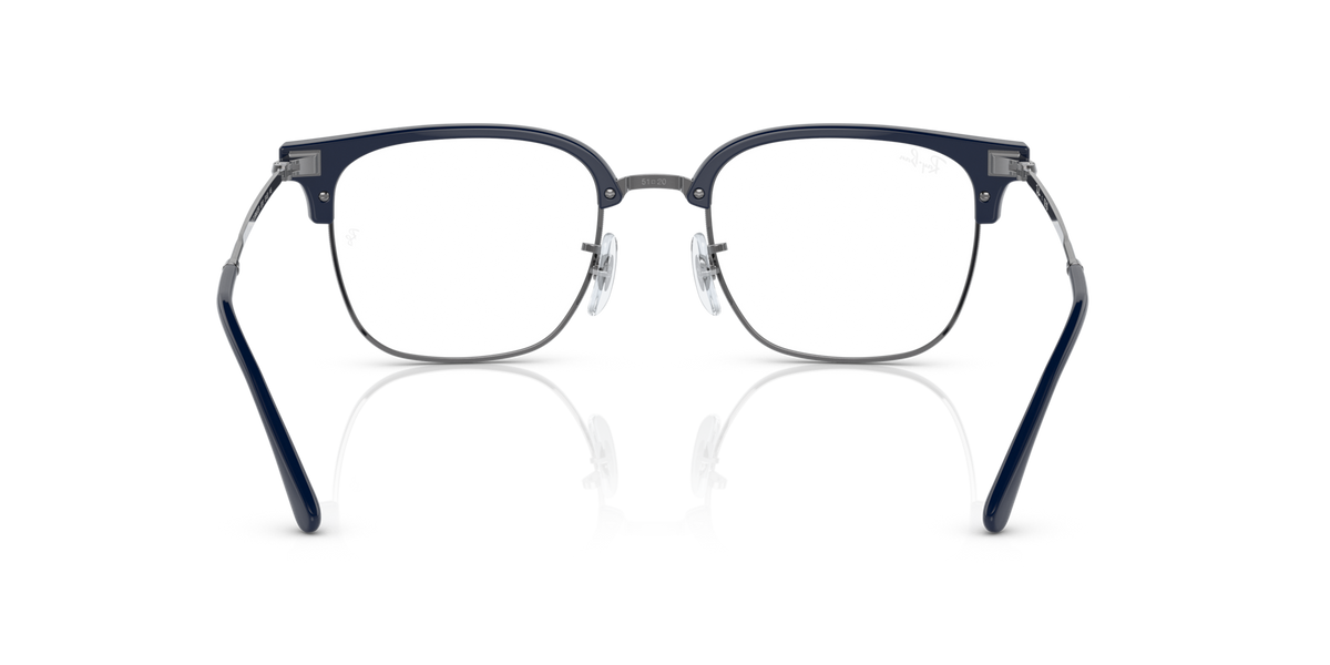 Ray-Ban prescription eyeglass frames, dark blue acetate frames with clear lenses