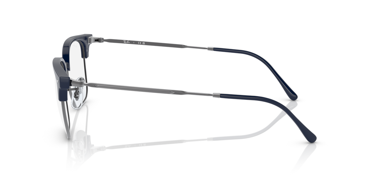 Ray-Ban prescription eyeglass frames, dark gunmetal metal frames, side view