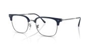 Ray-Ban prescription eyeglass frames, dark blue square frames with clear lenses