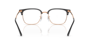 Ray-Ban prescription eyeglass frames, dark blue fronts with copper-toned temples