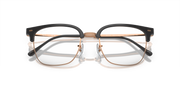 Havana brown and gold metal eyeglass frames with clear lenses, front view