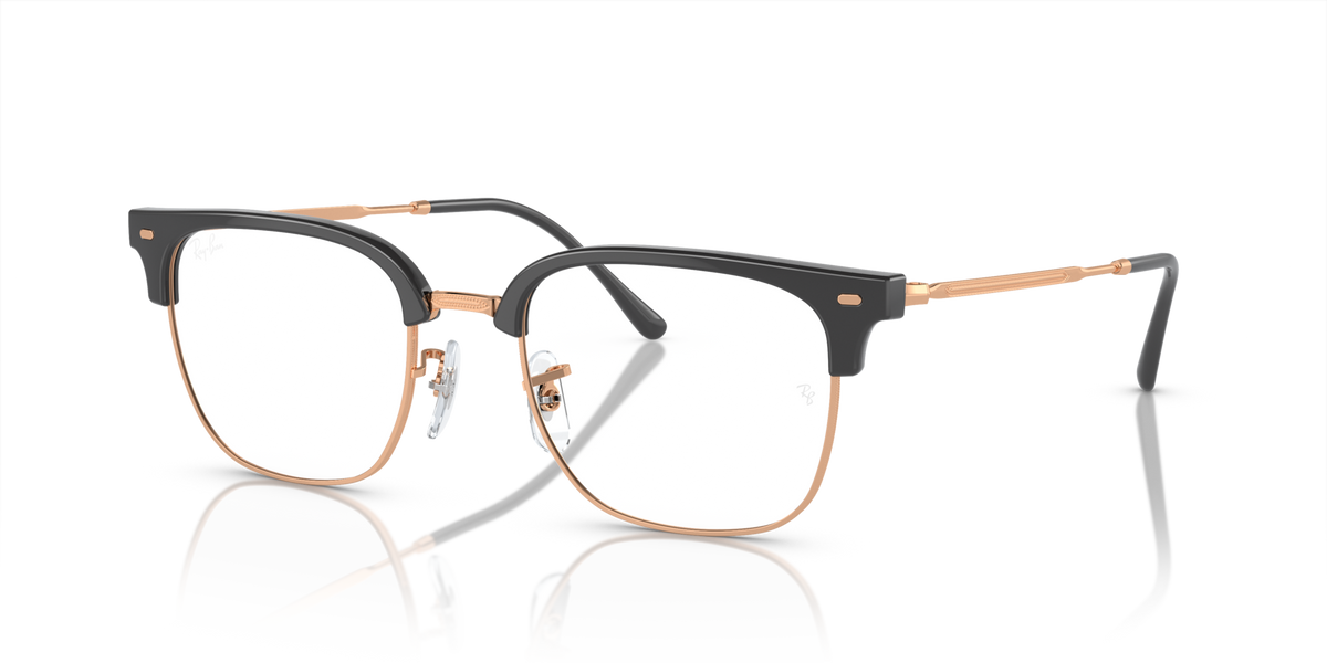 Ray-Ban prescription eyeglass frames, havana front with copper-toned temples
