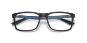 Ray-Ban RX8908 prescription eyewear frames, front view, blue patterned temple insets
