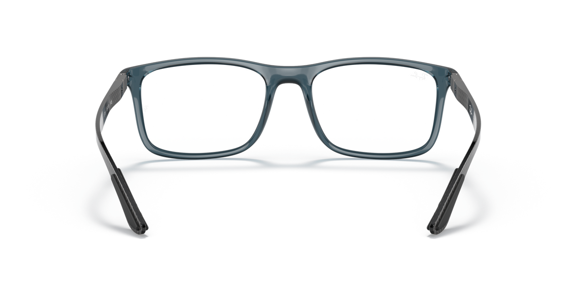 Ray-Ban prescription eyewear frames, blue translucent full-rim glasses front view