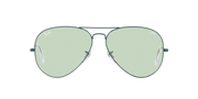 Aviator sunglasses with light mint lenses and light silver frame, front view