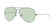 Aviator sunglasses with light mint lenses and light silver frame, side view