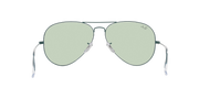 Aviator sunglasses with light mint lenses and light silver metal frame, front view