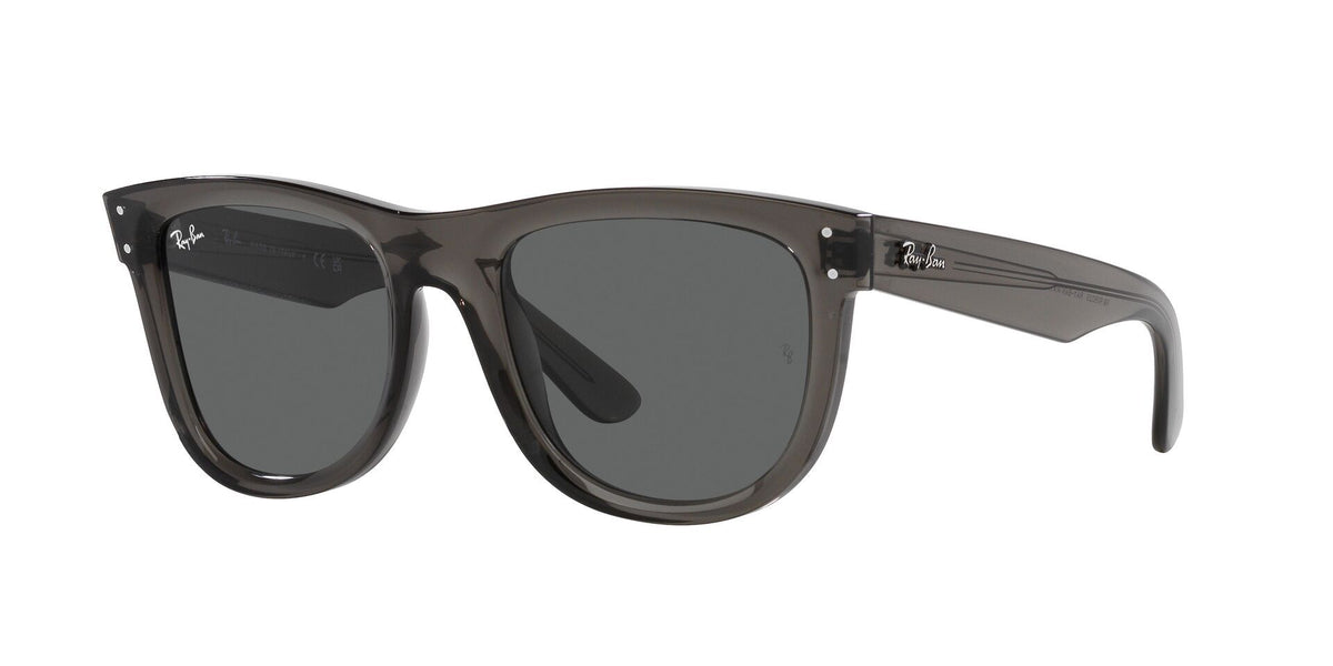 Wayfarer Reverse sunglasses, dark brown frame with dark gray lenses, side profile