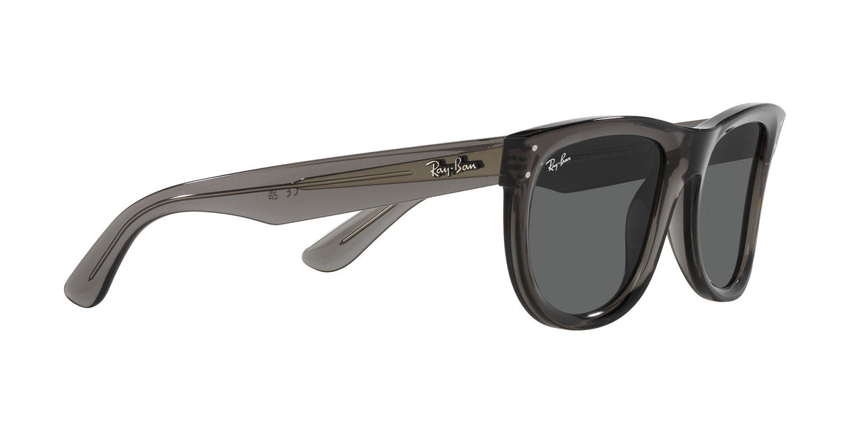 Ray-Ban Wayfarer Reverse sunglasses, dark lenses and black frame, front three-quarter view