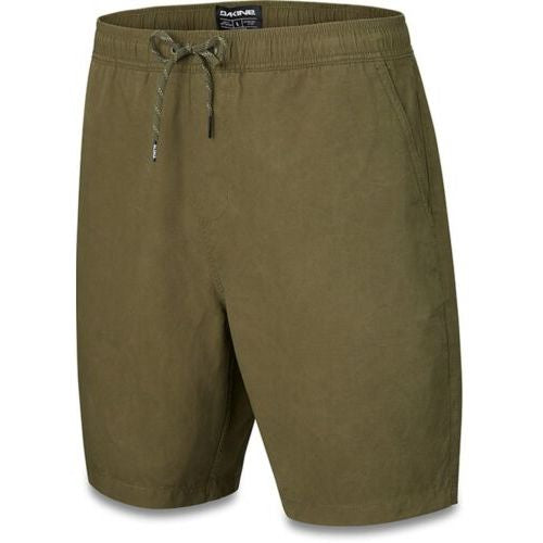 Dakine hybrid short in dark olive, drawstring waist with front pockets