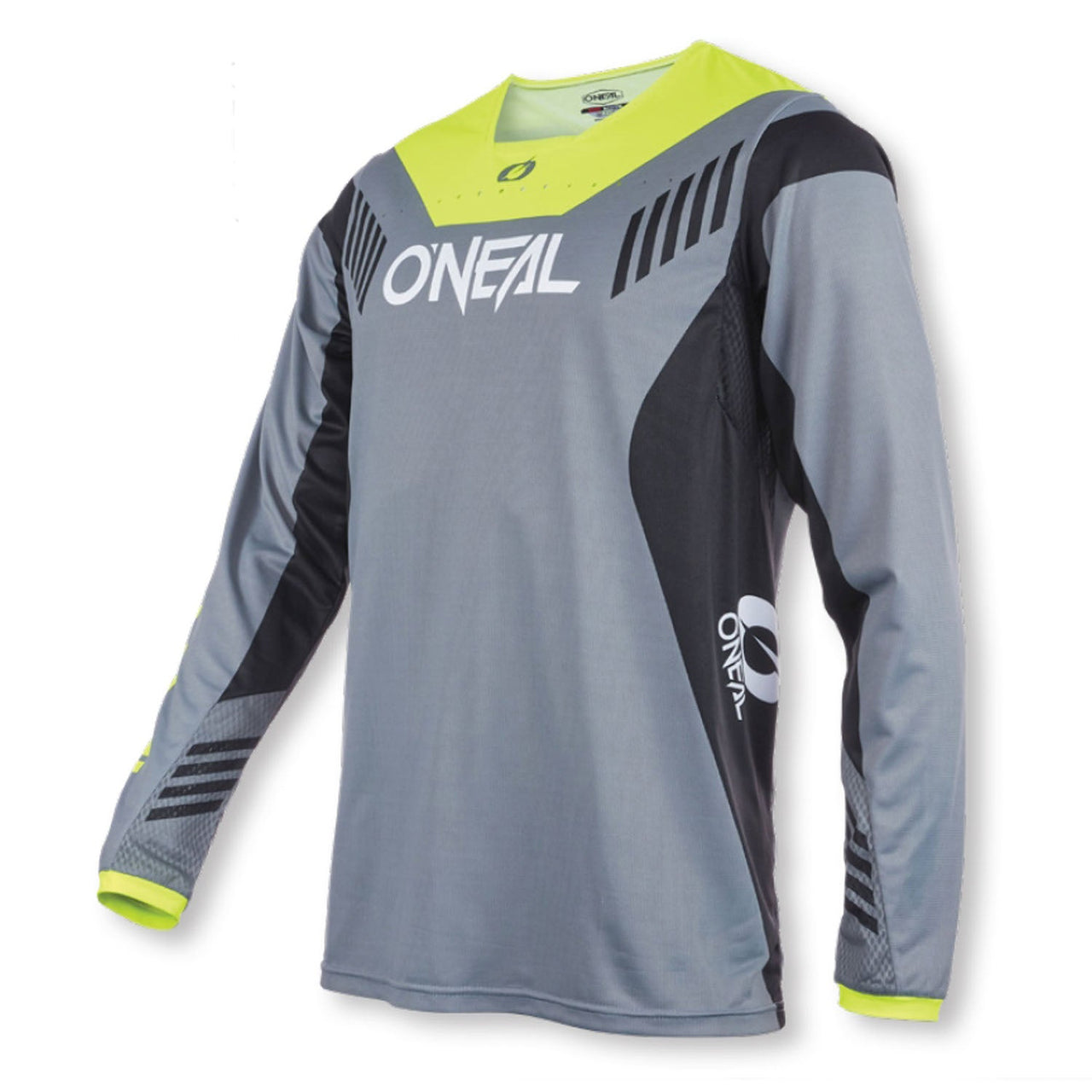O'neal Element FR jersey in gray with neon yellow and black long sleeves