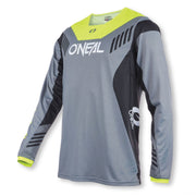 O'neal Element FR jersey in gray with neon yellow and black long sleeves