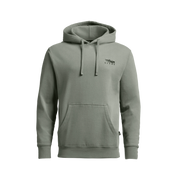 Light green pullover hoodie with hood, drawstring, and kangaroo front pocket