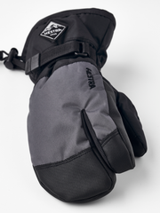 Kids black and grey gloves with hook-and-loop cuff and textured palm panel