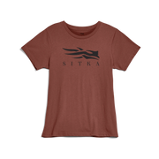 Women's icon graphic T-shirt, rust red with SITKA logo at center chest