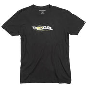 Black short-sleeve T-shirt with Fasthouse Glitch chest graphic