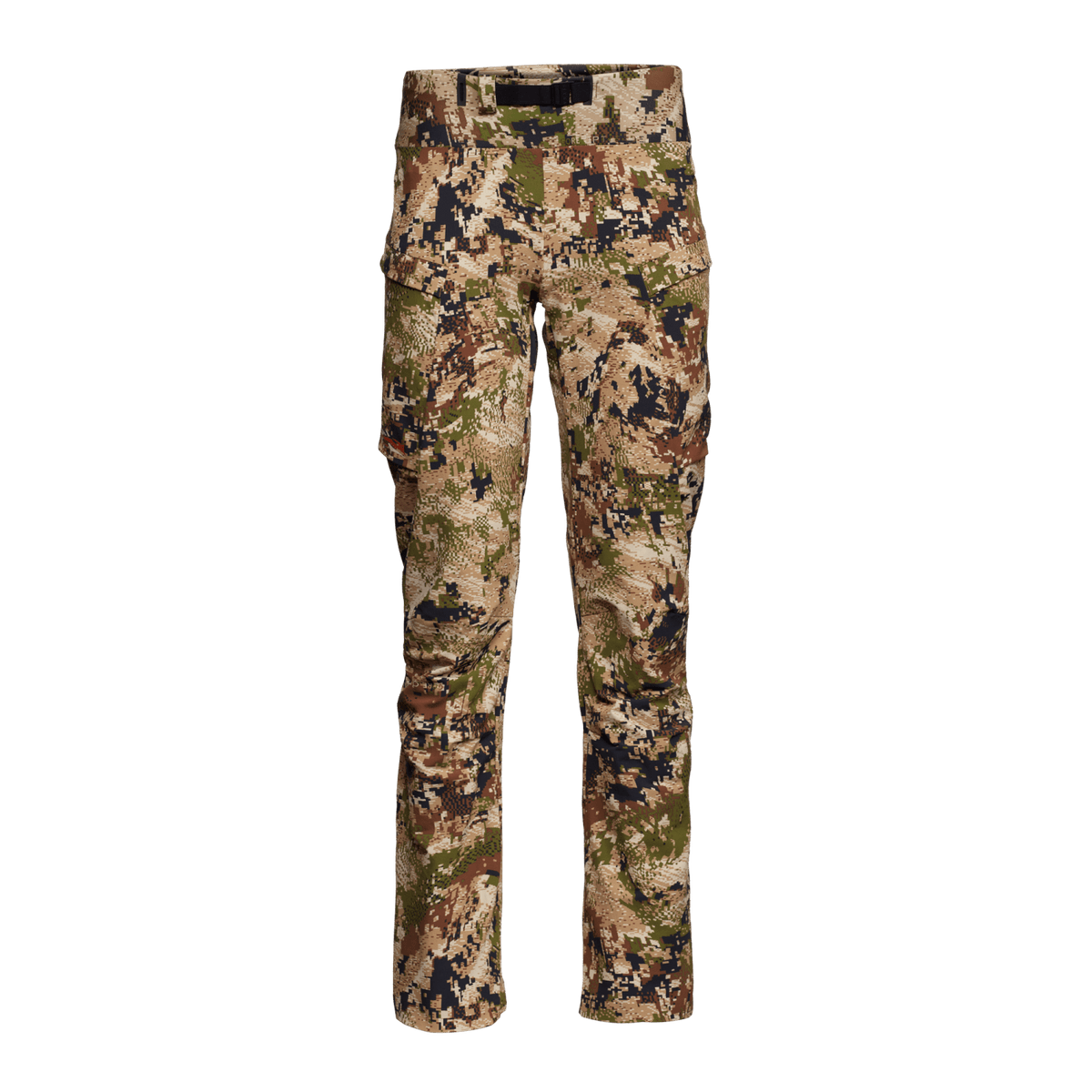 Women’s Ascent pant in desert camouflage with belt loops and cargo side panels