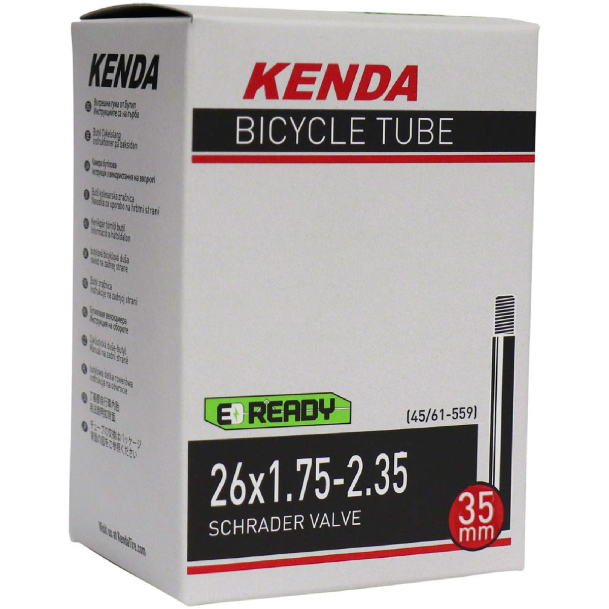 Kenda bicycle tube box, 26x1.75-2.35, Schrader valve, 35mm label