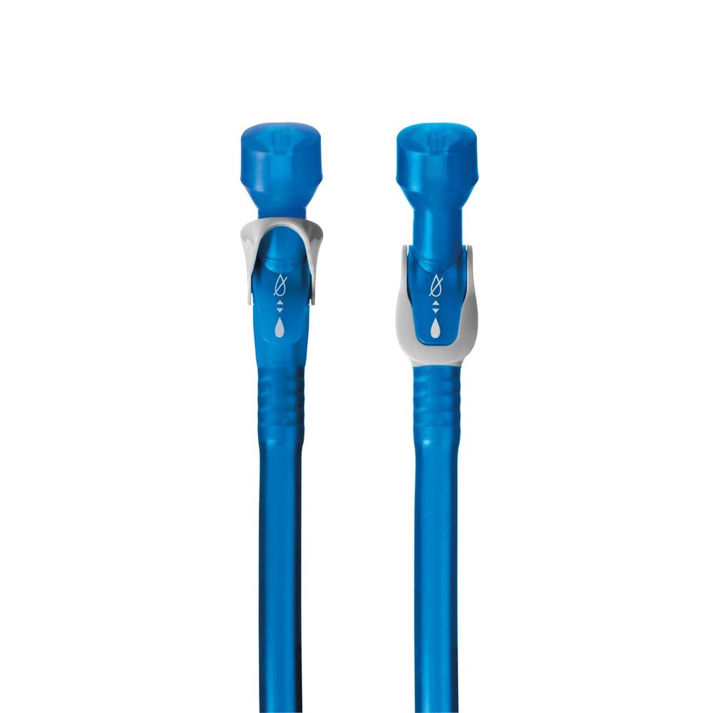 Blue reservoir on/off valve pair with white slider inserts