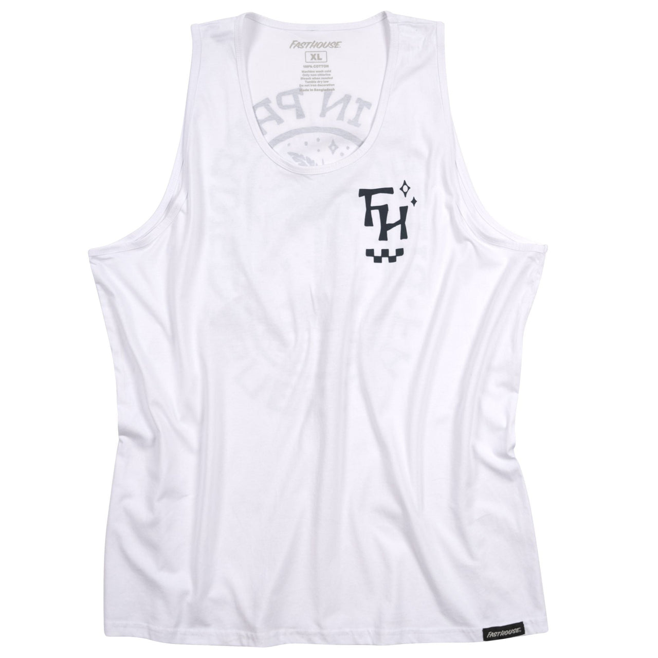 Fasthouse Palm tank top in white with scoop neckline and chest logo graphic