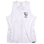 Fasthouse Palm tank top in white with scoop neckline and chest logo graphic