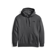 Iron grey pullover hoodie with adjustable drawstring hood and kangaroo pocket