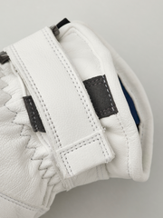 Hestra Impact Racing SR white glove cuff with black strap and secure hook-and-loop