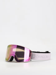 Dragon PXV2 snow goggles with pink mirrored lens and black/white strap