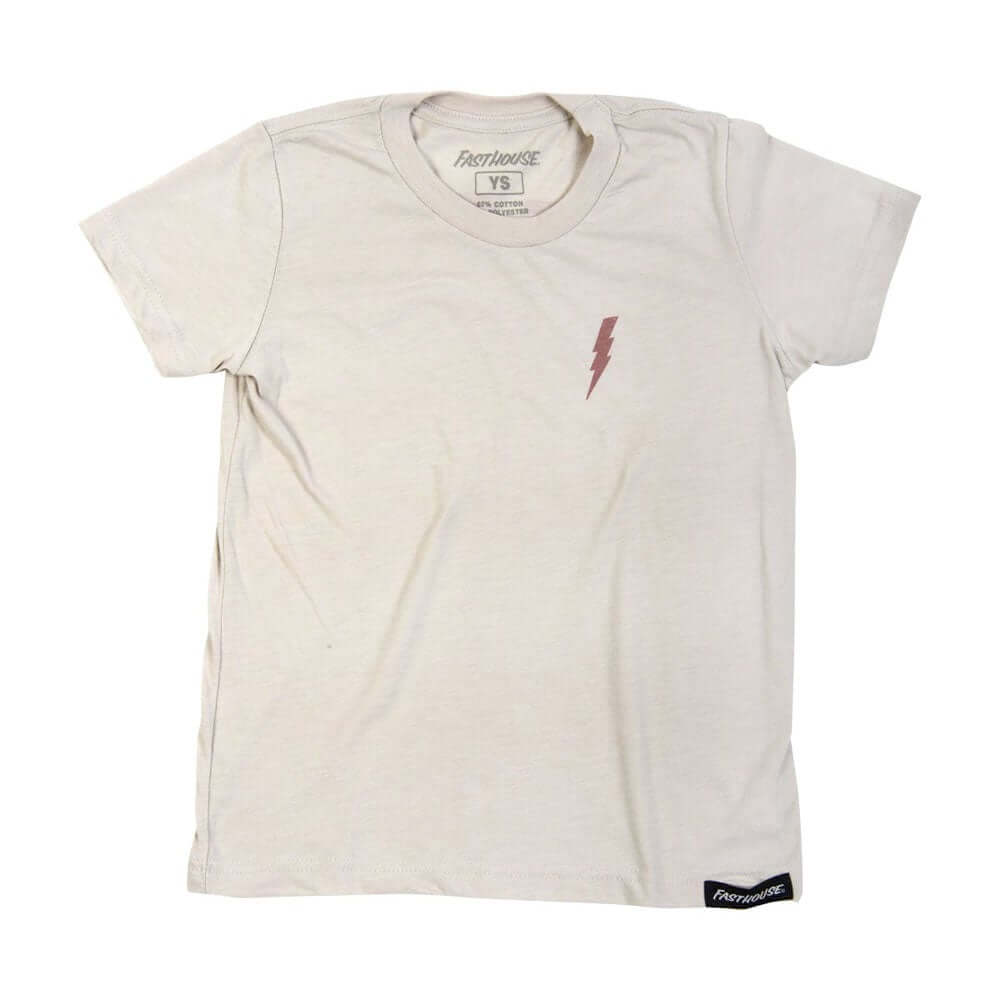 Youth girls natural drift tee with small lightning graphic