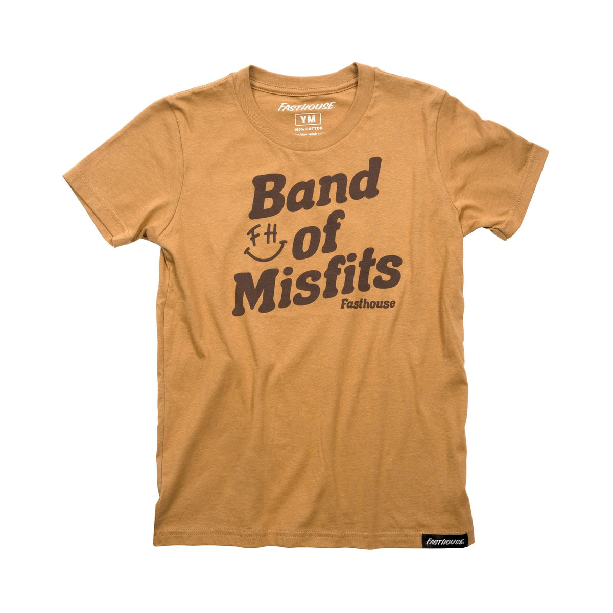 Girls' toast brown short-sleeve T-shirt with Band of Misfits graphic
