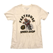 Girls' natural short-sleeve T-shirt with Fasthouse Speed Shop graphic print