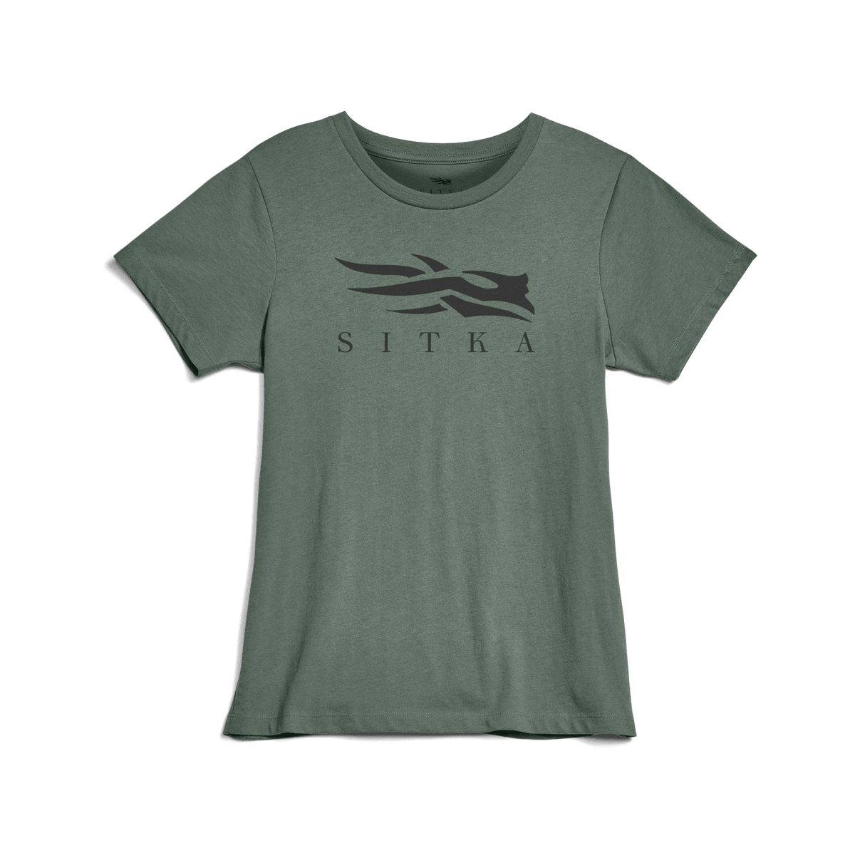 Women's icon graphic T-shirt, sage green with SITKA logo at center chest