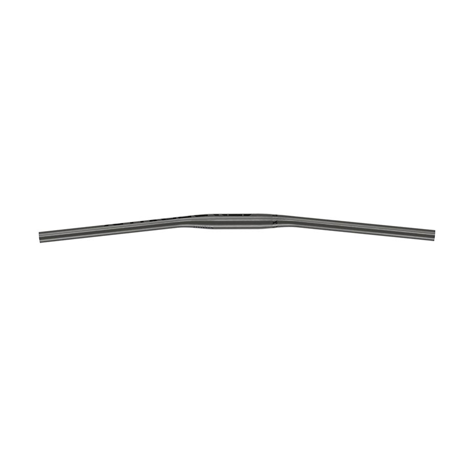 Natural carbon flat handlebar with slight sweep, dark gray finish