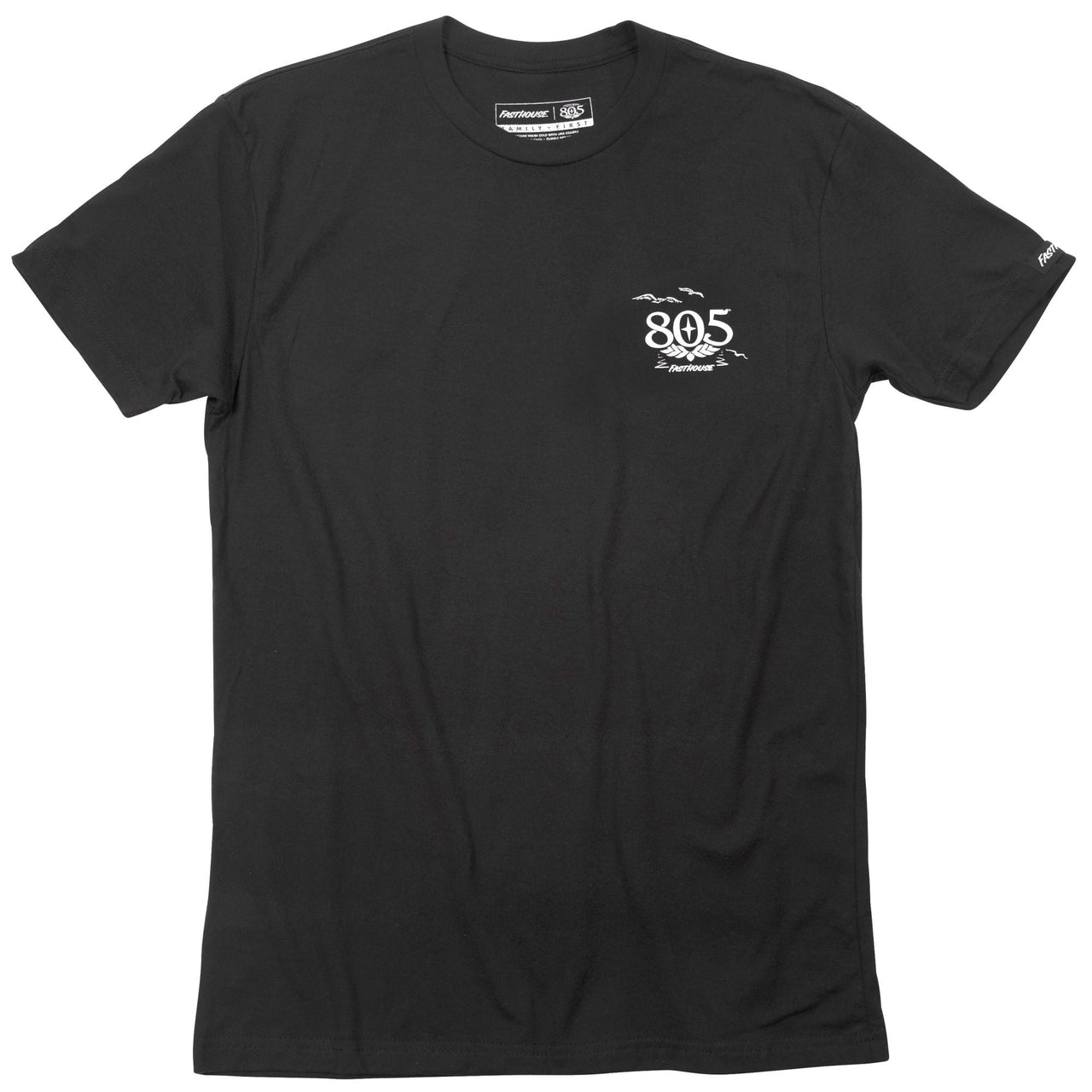 Men's black Fasthouse 805 short-sleeve T-shirt with front 805 logo