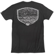Men's black Fasthouse 805 short-sleeve T-shirt with back graphic and 805 logo