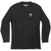Black long-sleeve tee with small 805 Family First chest logo