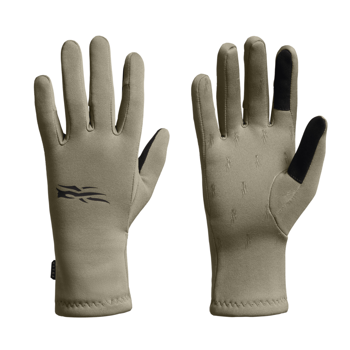 Pair of Traverse gloves in Coyote beige with black thumb and palm details